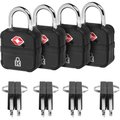 Kensington Tsa Accepted Keyed Luggage Lock-4-Pack, Tsa Accepted/Travel Sentry K66102NA